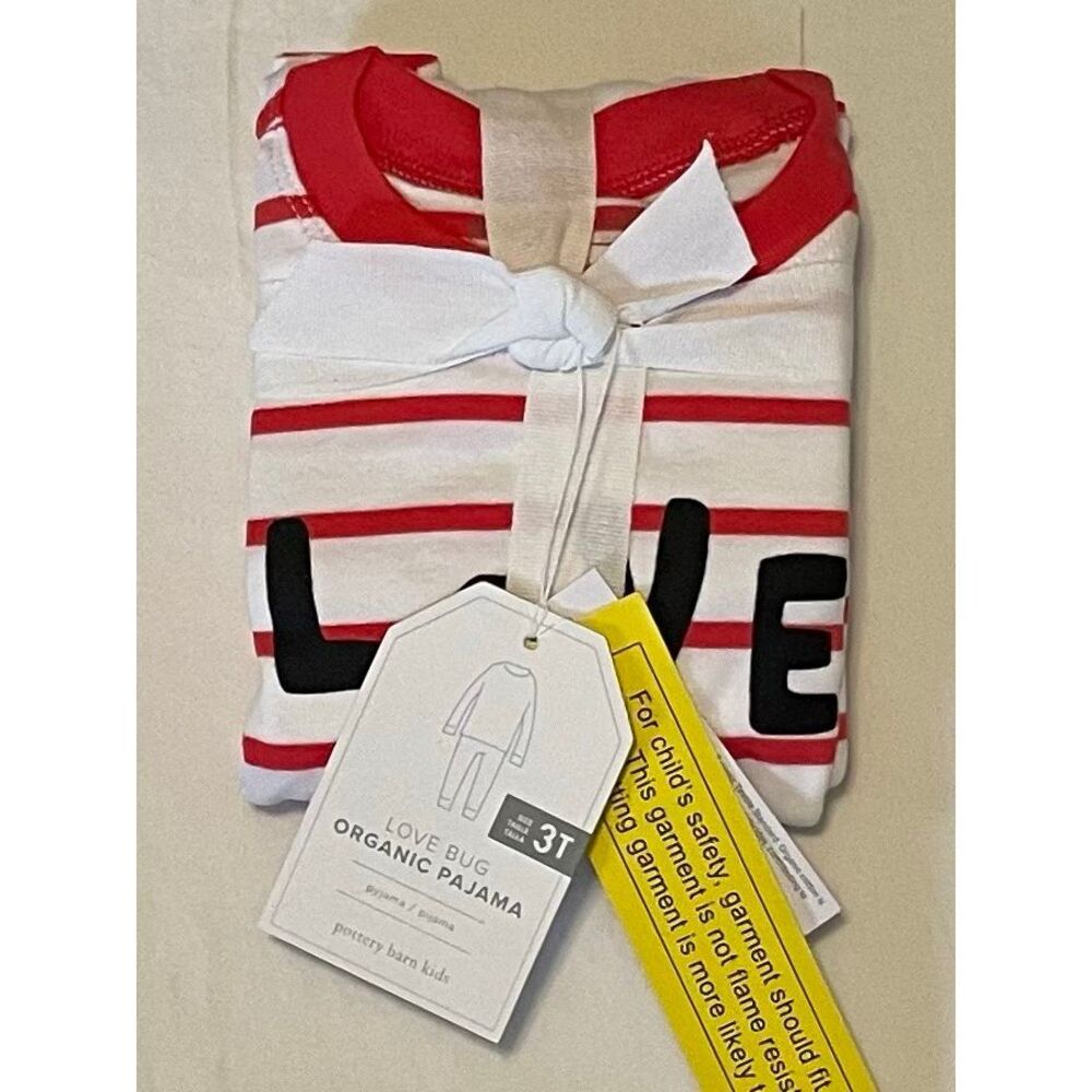 Pottery Barn Kids Love Bug Organic Pajama Set 3T